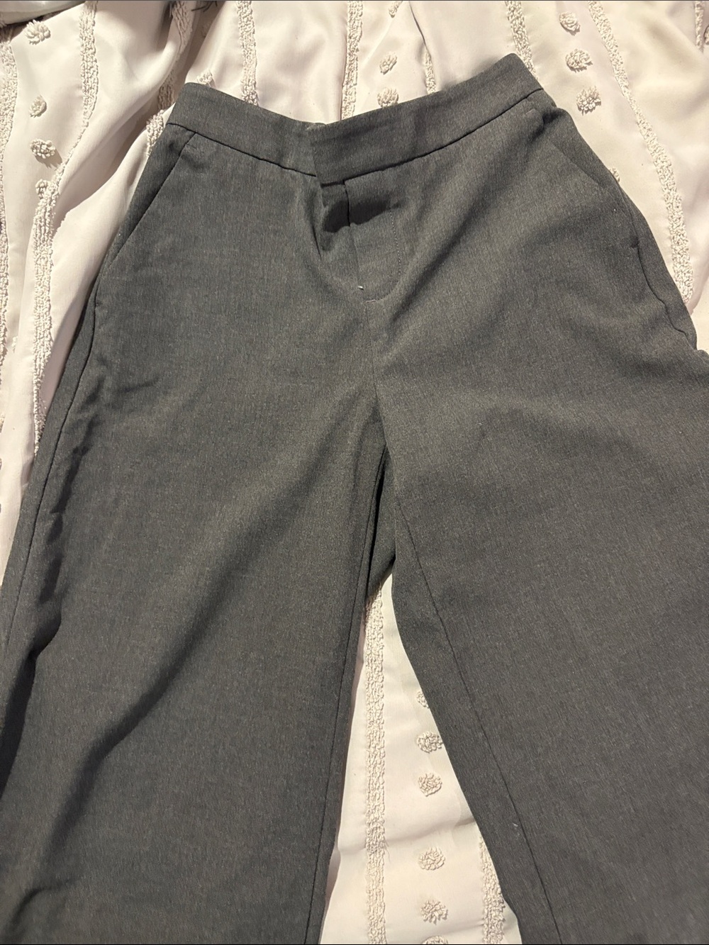 Banana Republic Gray High-Waist Straight Leg Trousers